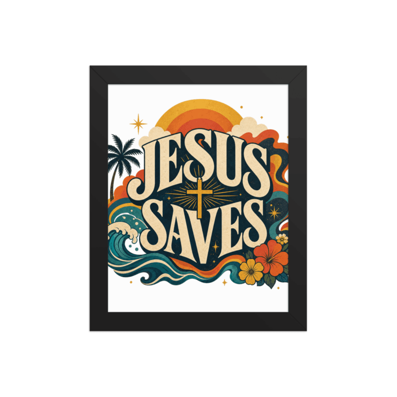 PROTOTOKOS — Jesus Saves — Retro Framed Poster